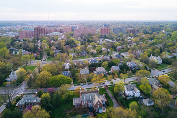 Aerial view of Guilford, in Baltimore, Maryland.