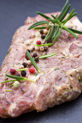 Pork chops, pepper and rosemary marinade.