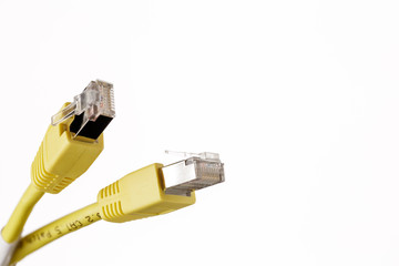 Two telecommunication cable with connector RJ45
