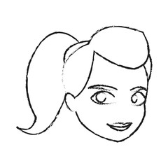 Woman cartoon icon. Girl female avatar person people and human theme. Isolated design. Vector illustration