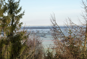 Blick &uuml;ber den B&auml;umen in die Natur