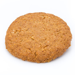 Stacked short pastry cookies isolated on white background.