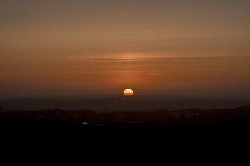 Sonnenaufgang im Frühling von oben