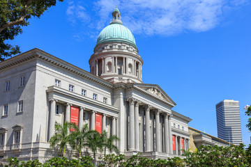 Singapore - December 4,2016: National Gallery, art museum in a restored historical municipal...