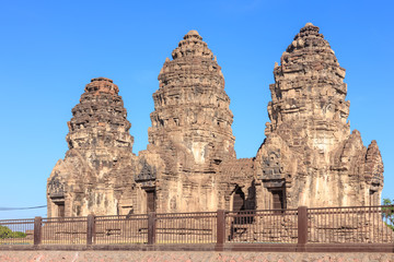 Phra Prang Sam Yod or three top stupa at Lopburi, Thailand