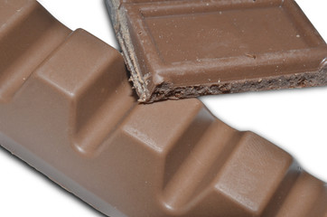 chocolate bars isolated on the white background