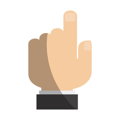 human hand icon over white background. colorful design. vector illustration