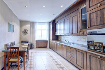 The interior of the kitchen.