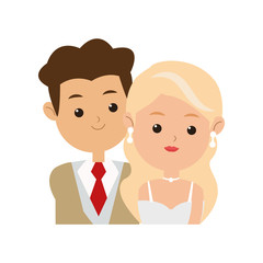 wedding couple cartoon icon over white background. colorful design. vector illustration