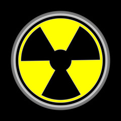 Fototapeta premium nuclear logo and earth in logo icon black background