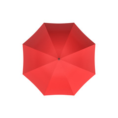 3d rendering of an open red umbrella isolated on white background.