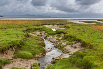 Coastline in Grange-over-Sands, The Lake District, England