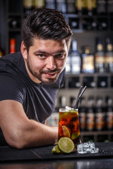 Barman with cocktail