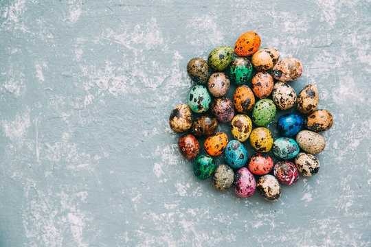 Multi-colored Easter eggs