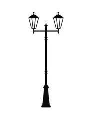 Street lamp silhouette vector illustration