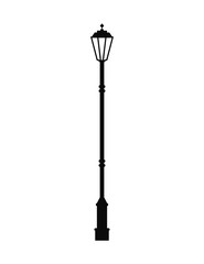 Street lamp silhouette vector