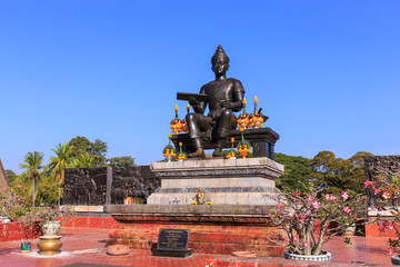 Sukhothai, Thailand - December 26, 2014:  Monument of King Ramkhamhaeng the Great in historical park