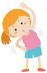 Woman doing exercise alone