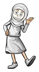Muslim woman in white outfit