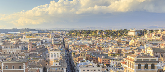 Panorama of the historical part of Rome.Italy