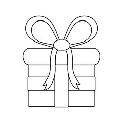 gift box icon over white background. vector illustration
