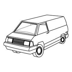van vehicle icon over white background. vector illustration 