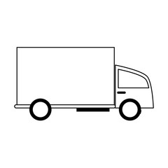 Cargo truck icon over white background. vector illustration