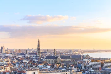 Fototapete Blick über Antwerpen mit Kathedrale Unserer Lieben Frau genommen © pigprox