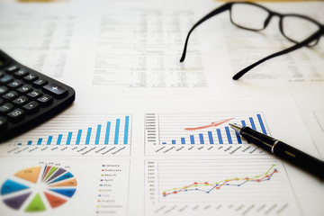 Showing business and financial report. Business finances and accounting concept