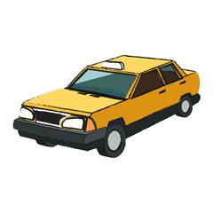 taxi car icon over white background. vector illustration