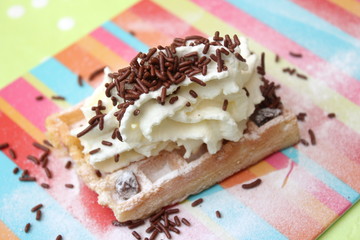 Waffeln mit Schokostreusel