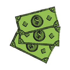 money bill icon over white background. colorful design.  vector illustration