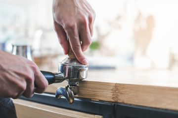 Concept for professional barista in coffee shop