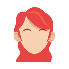 woman face cartoon icon over white background. colorful design. vector illustration