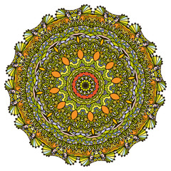Vector image doodle of a decorated mandala.
