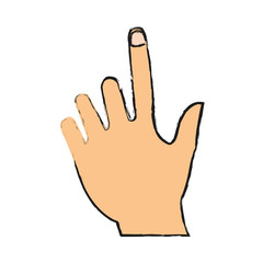 human hand icon over white background. vector illustration