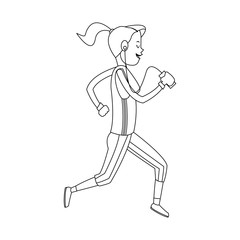 woman listening music, cartoon icon over white background. vector illustration