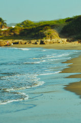 Waves on a beach in Jamaica