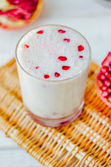 Indian dessert - lassi with pomegranate