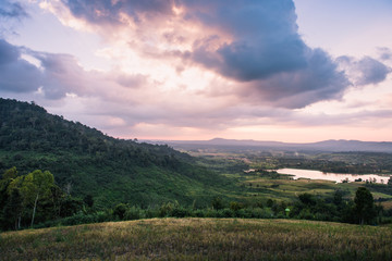 Obraz premium Landscape with twilight sky