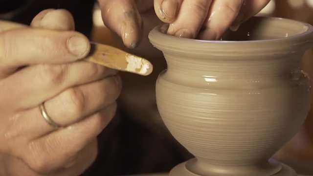 Pottery being made. Ceramics. Hand made.