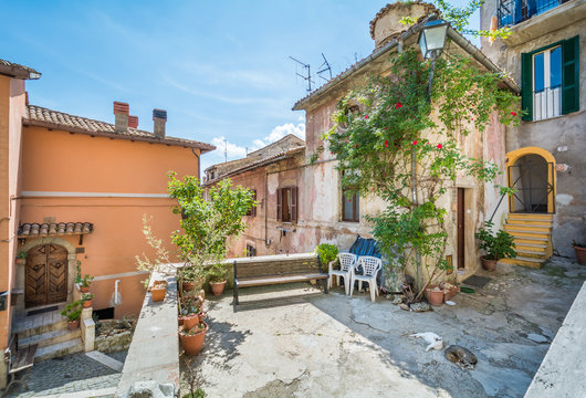 Scenic sight in Arsoli, rural village in Rome Province, Latium, Italy