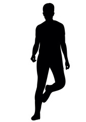 Fototapeta na wymiar Vector, silhouette of a guy dancing