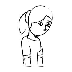 sketch woman mother character vector illustration eps 10