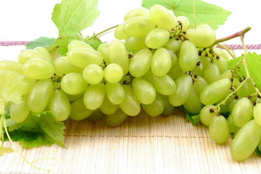 Green grapes close-up .