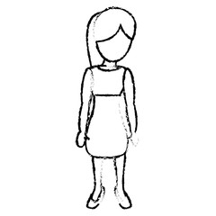 sketch woman mother character vector illustration eps 10