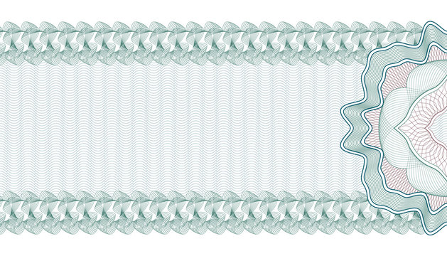 Guilloche Background for Gift Certificate, Voucher or Banknote, template