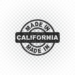 Made in California stamp. Vector illustration on isolated background
