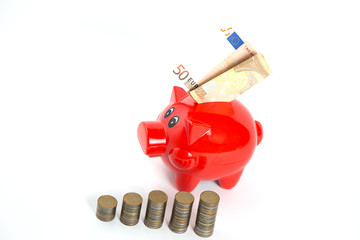 The money with piggy bank