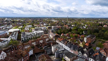 Fotobehang Nordhorn Vechte-Arkaden Luftbild Innenstadt © miosmedia